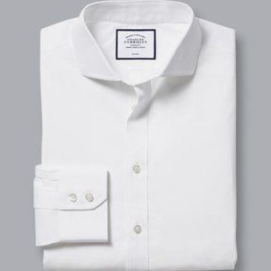 Charles Tyrwhitt Spread Collar Non-Iron Poplin Shirt - White